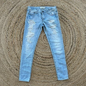 Teen Tween Girls Abercrombie Jeans Size 16 Slim Cute Distressed Patch Detail - Picture 1 of 7