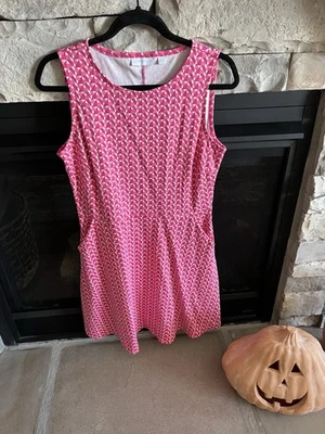 Vestido para mujer grande New York Company rosa geométrico sin mangas línea A bolsillos Foto 1 de 3