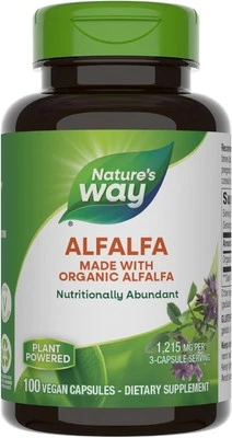 Alfalfa Nature's Way, hecha con 1.215 mg orgánica por 3 cápsulas...  Foto 1 de 4