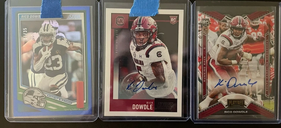 3 RICO DOWDLE 2020 SCORE CHRONICLES AUTO ROOKIE AP /35 PANTHERS LOT INVEST - Image 1 of 4