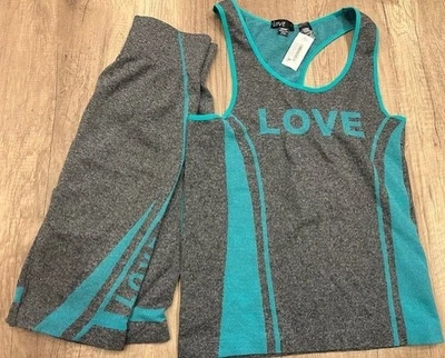 Novo com etiquetas plus size feminino 2 peças regata atlética racerback e shorts treinamento de academia 3X-4X - Imagem 1 de 2