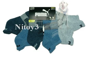 Puma Training-Sports Low Cut Knit Socks Men Large : 8-12 Blue-Gray-Navy 6prs - Picture 1 of 1
