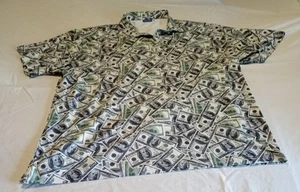 Hreski Golfshirt $100 Bills Money Poloshirt Herren Größe 3XL - Bild 1 von 6