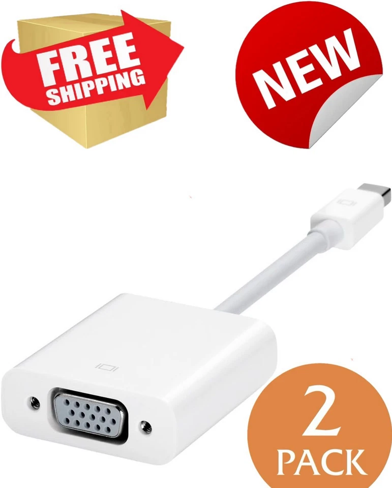 Genuine Apple Mini DisplayPort to VGA Adapter MB572Z/B-Model A1307-2 PACK-NEW - Image 1 of 4