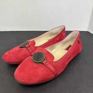 UGG Schuhe Damen Größe 7,5 Rot Wildleder Ballerinas Lammfell gefüttert Slipper 1014213 - Bild 1 von 13