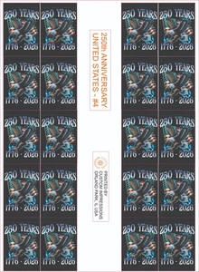 250TH ANNIVERSARY UNITED STATES STICKERS COMPLETE SHEET #4 - Picture 1 of 1