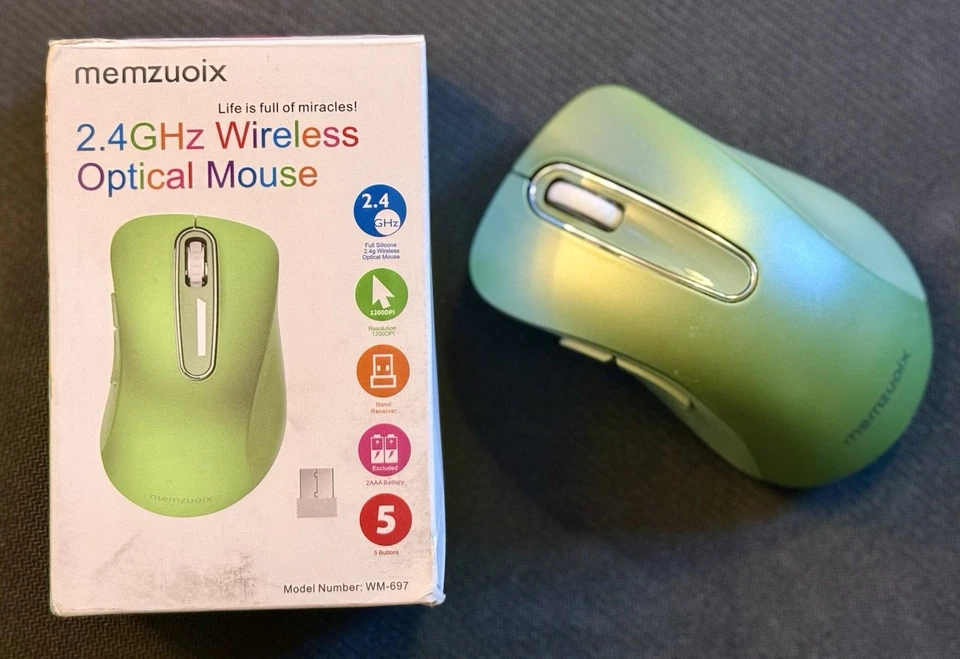 Memzuoix 2.4G Ratón Inalámbrico, 1200 DPI Móvil Óptico Inalámbrico Mouse con USB Foto 1 de 4