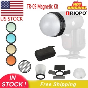 US TRIOPO TR-09 Magnetic Round Head Flash Accessories Kit For Godox V1 AD100Pro - Picture 1 of 11