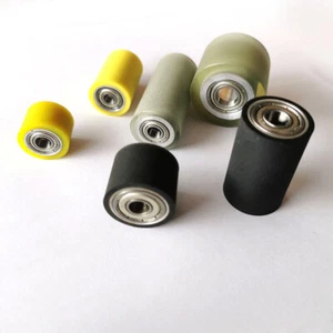 PU Polyurethane Aluminum Core Roller Two Bearing Guiding Wheel Flat Belt Idler - Picture 1 of 4