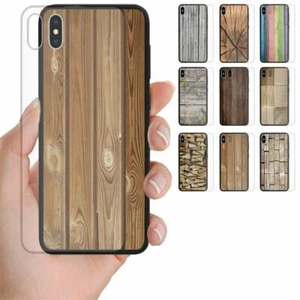 For Apple iPhone Series - Wood Timber Print Glass Back Case Phone Cover #1 - Picture 1 of 10