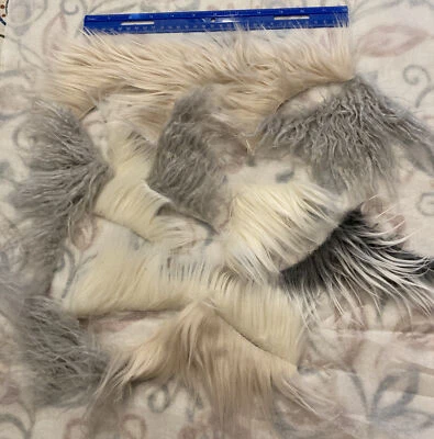 Faux Fur Mixed Colors Scrap Bag Irregular Pieces, craft supplies 50 Pieces - Image 1 of 4