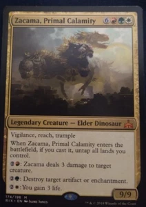 MtG Ixalan - ZACAMA, PRIMAL CALAMITY Mythic Legendary Creature Dino Tricolor RGW - Picture 1 of 1