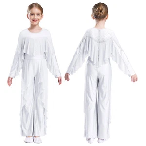 Kids Girls Leotard Rumba Rompers Show Jumpsuit Ballroom Overalls Jazz Bodysuit - Picture 1 of 65