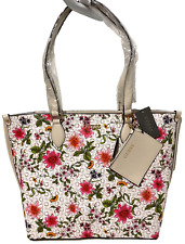 GUESS Kinsley TOTE BAG LARGE CARRYALL HANDBAG Floral Logo • AUTHENTIC New BNWT