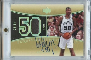 2004-05 UD Exquisite Collection David Robinson Number Pieces Patch Auto /50 - Bild 1 von 2