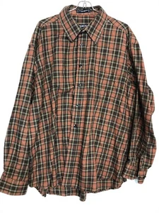 Damon Ra-mela Rust Plaid Button Up Shirt Mens Size XL Casual Cotton Long Sleeve - Picture 1 of 11