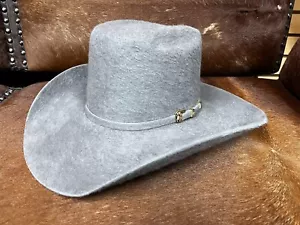 Texana Cuernos Chuecos 30X Grizzly Gris Plomo Estilo Vakera 7 1/8🇺🇸 - Picture 1 of 5