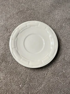 Longaberger Pottery Woven Traditions Heirloom White Cream Saucer U.S.A. EUC - Picture 1 of 3