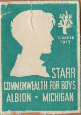 US 1913 LOCAL FINE STAMP STARR COMMONWEALTH FOR BOYS ALBION MICHIGAN Broken top - Image 1 of 2