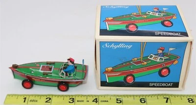 Schylling Tin Toy Speedboat Boat Tree Ornament Restoration Hardware Christmas - Image 1 of 4