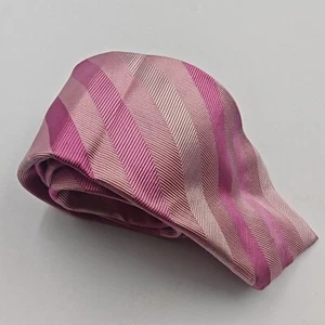 T.M. Corbata de Seda Lewin Rosa Rayas 3.5" Ancho 61" Largo Informal Formal - Imagen 1 de 6