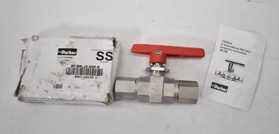 Válvula de bola de acero inoxidable Parker 8F-B8LJ2-SSP-R 6000 PSI B-Series 1/2" hembra Foto 1 de 4