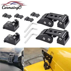 Black Front Hood Locking Catch Hood Latch Lock Kit for Jeep Wrangler JK 07-18 - Picture 1 of 14