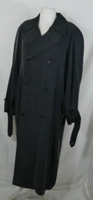 ALBA MODA 100% SEIDE Luxus Mantel Trenchcoat Grau-Anthrazit Edel Größe 50/52 TOP - Bild 1 von 4