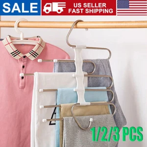 Magic Pants Hangers Space Saving 4 Pack For Closet Multiple Layers Multifunction - Picture 1 of 9