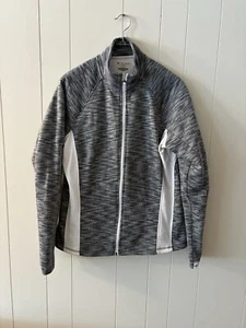 NWOT Tek Gear Women’s XL Full Zip Athletic Top Fleece Interior White Grey D3 - Picture 1 of 9