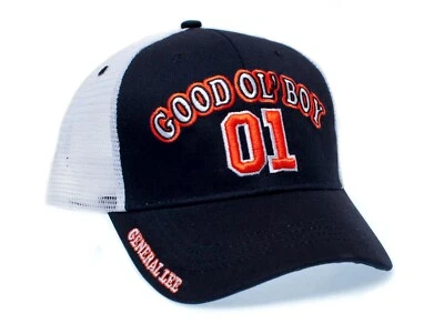 01 General Lee Truckers Hat Good Ol’ Boy Cap Unisex Adult Black/White - Image 1 of 4