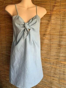 Denim look dress Length is 57cm frm under arms Brand new Tie Bust 86cm Hip 94cm. - Picture 1 of 6