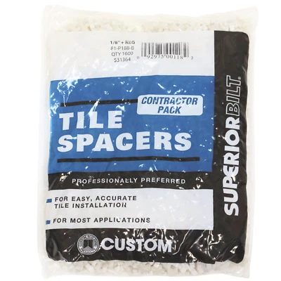 SuperiorBilt 81-P18B-B ProBiltSERIES 1/8" + REG Tile Spacers QTY 1600 - Image 1 of 4