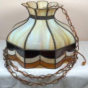 Tiffany Style Stained Glass Light Hanging Fixture Chandelier 20 x 17 - Picture 1 of 11