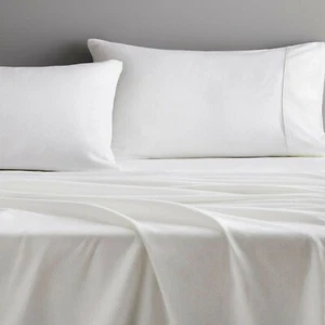 Sheridan KING Bed White Flannelette Sheet Set. Cotton Flannelette Sets - Picture 1 of 6