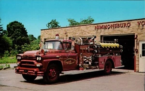 Postcard Nimmonsburg NY 1958 American LaFrance Pumper Vol Fire Department PC180 - Picture 1 of 2