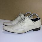 Ted Baker Mens Beige White Brogues Oxford Shoes Size UK 7 EU 41 Lace Up Smart