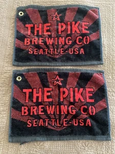 2 The Pike Brewing Company 100% Cotton Bar Towels Seattle WA, Made USA 14” x 10” - Picture 1 of 6