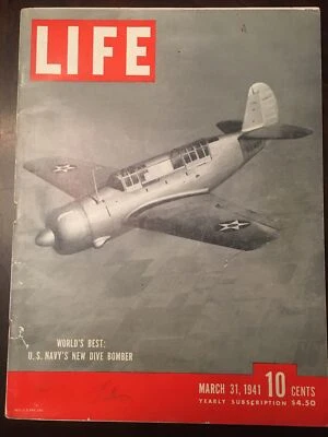 Life Magazine March 31, 1941 WWII USS Enterprise Nazi German U-Boat - Image 1 of 2