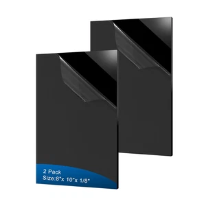 2 Stück schwarze Acrylplatte, 8 x 10 Zoll 1/8 Zoll dick, schwarzes gegossenes Plexiglas  - Bild 1 von 12