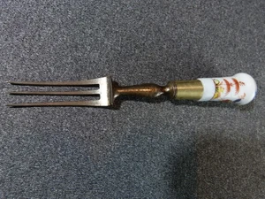 Fourchette ancienne 18 / 19 siècle manche en verre décor gout asiatique chinois - Picture 1 of 21