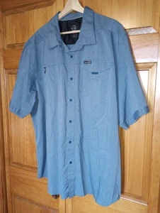 Camisa ATG Wrangler Para Hombres XXL Azul Manga Corta Pesca GorpCore Abotonada Bolsillos - Imagen 1 de 22