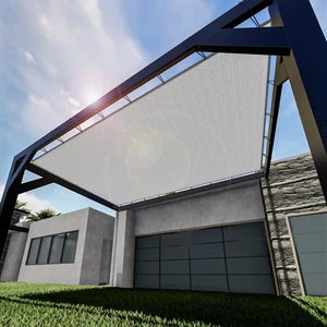 16-24ft Straight Edge Sun Shade Sail Rectangle Canopy Sunshade Cover Garden Gray - Picture 1 of 6