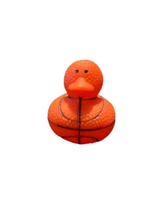 Orange Basketball Duck - Bath Toy Duck 2" Rubber Bath Toy - Picture 1 of 5