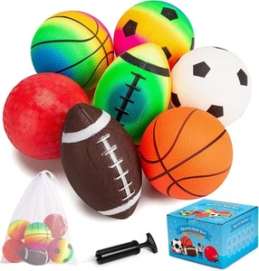 Balls for Toddlers & Kids - 7 Pack Playground Soft Rubber & 7*5 inch - Picture 1 of 8
