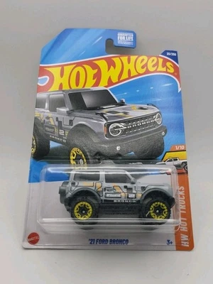 2025 Hot Wheels 21 Ford Bronco Gray 20/250 HW Hot Trucks 1/10 - Image 1 of 4