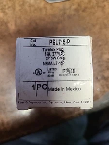 NEW 1-pc LEGRAND TURNLOK PLUG PSL715-P 15A 277V COMMERCIAL NEMA L7-15P - Picture 1 of 3