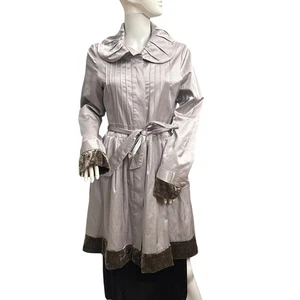 CC Couture Silbergrau Satin und Samt Jacke Medium - Bild 1 von 7