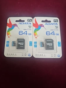 2 Pack Of Adata V10 64 GB Micro SD Card - Picture 1 of 2