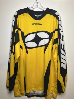 Vintage No Fear Spectrum Technical Series Yellow XL Long Sleeve Motocross Jersey - Image 1 of 4